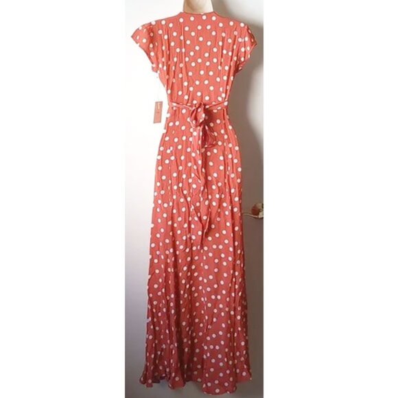 NWT Revolve Tularosa Sid Roselle Wrap Maxi Dress XS Polka Dots - Picture 3 of 9